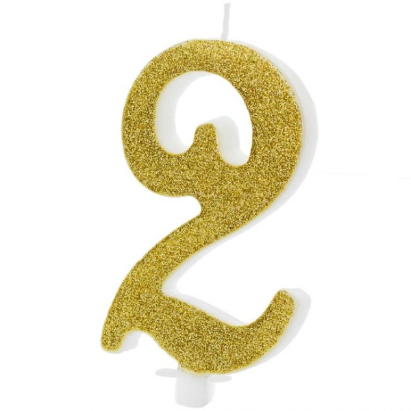 Number Candle Modern - 2 - Gold